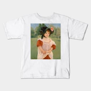 Spring: Margot Standing in a Garden by Mary Cassatt Kids T-Shirt